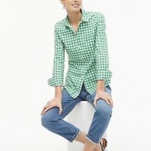 J CREW Stretch Perfect Gingham Button Down Shirt S